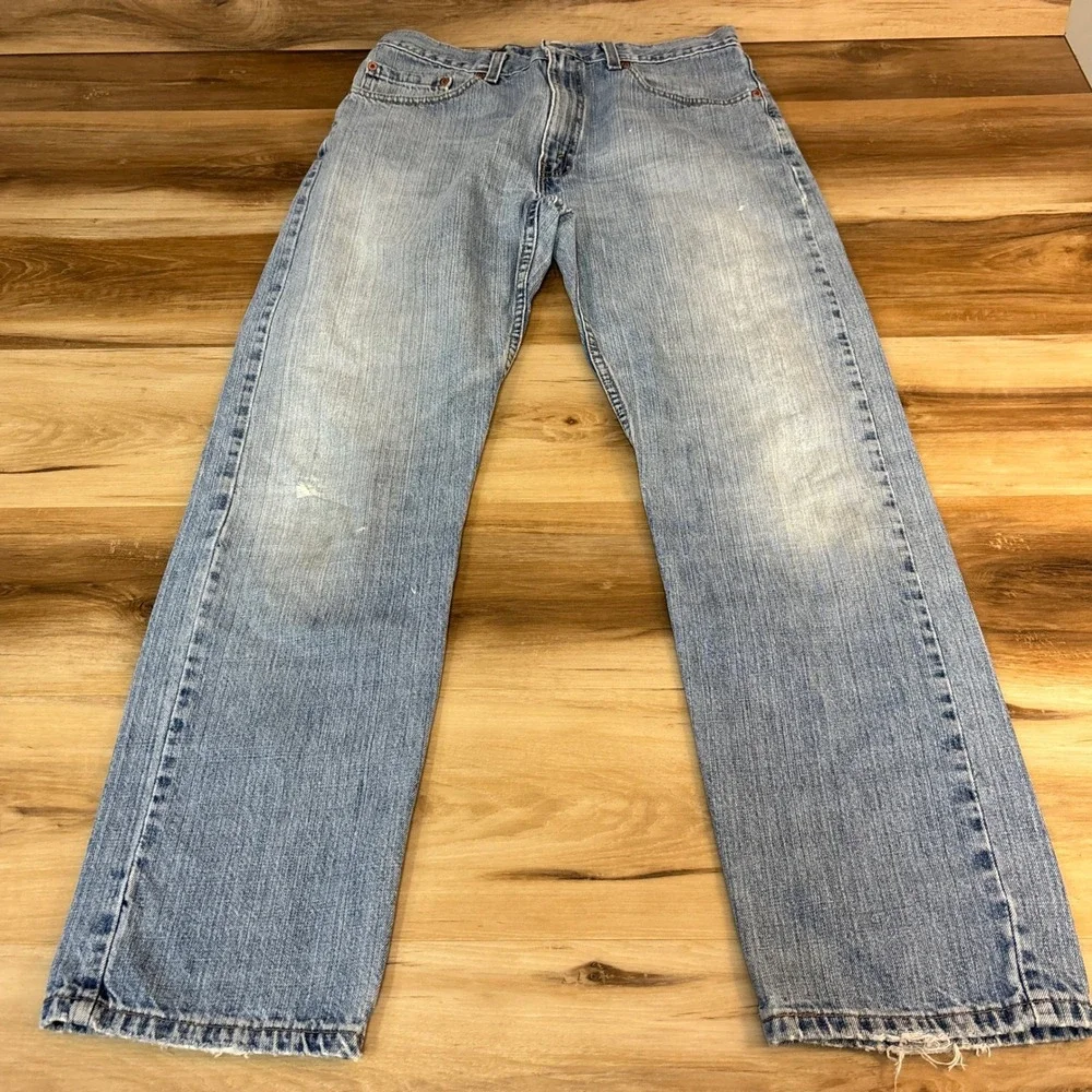 Vintage Levi's 505 Jeans Mens 34x32 Straight Light Washed Out Distressed Y2K USA